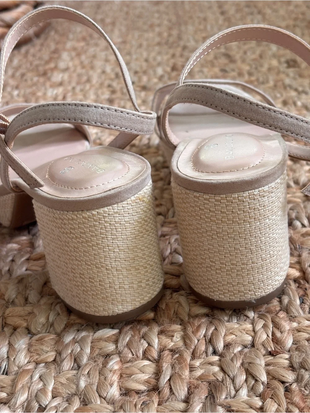 Bandolino Taupe Platform Espadrille Block Heel Sandals